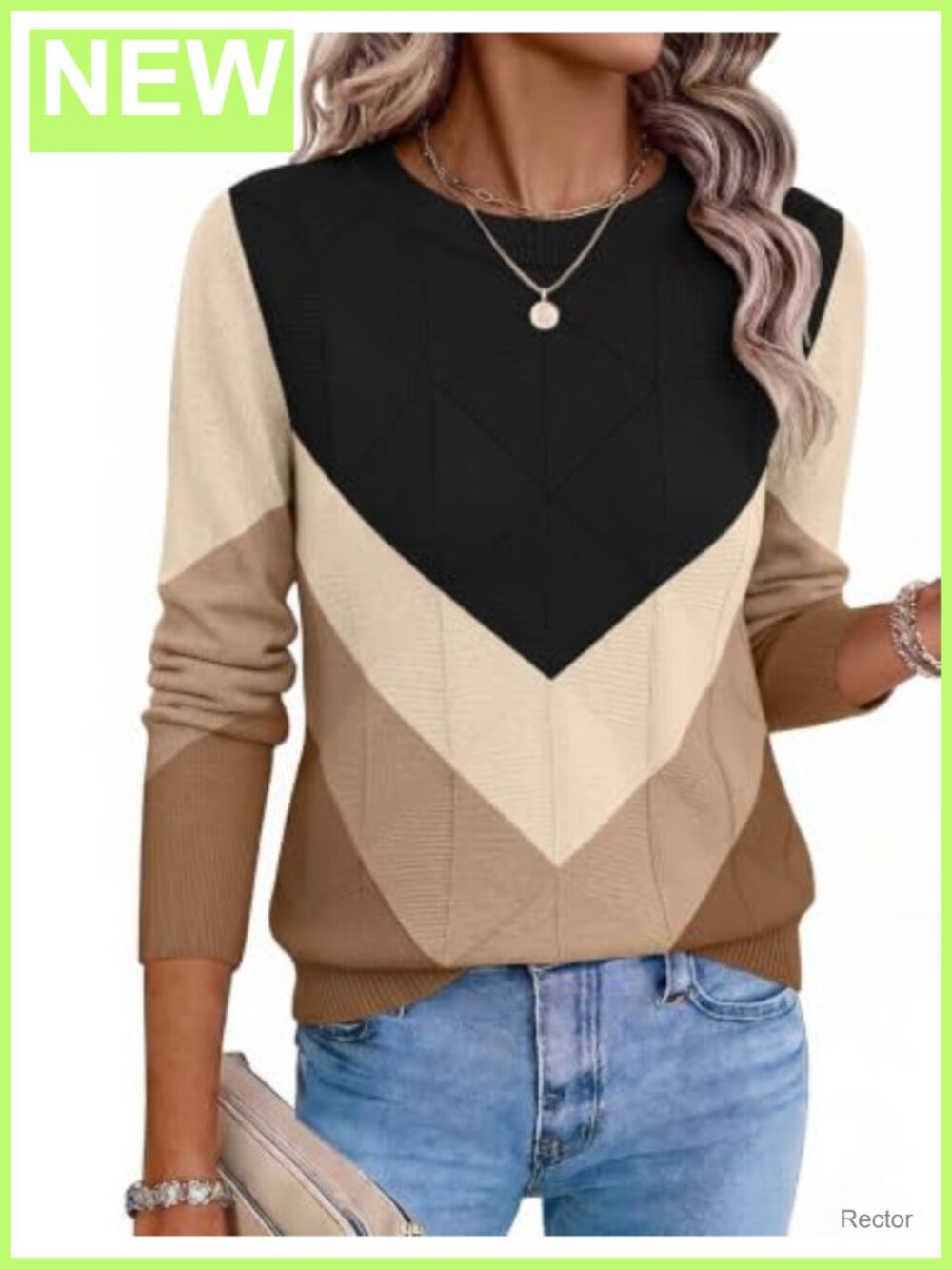 Women's Crewneck Knit Pullover Sweater Long Sleeve Soft Cable